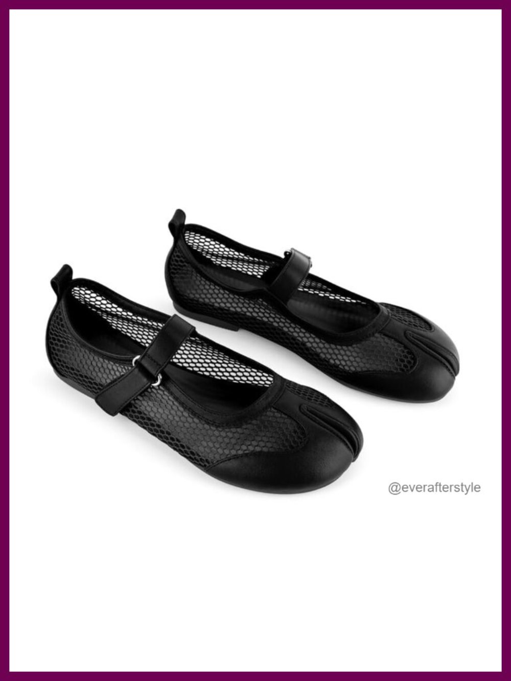 Tabi Flats Split Toe Mesh Mary Jane Buckle Comfortable Flats